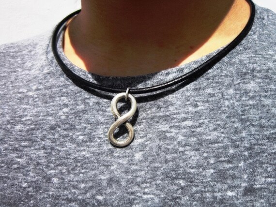 Mens Necklace Leather Pendant Couples Necklace – Handmade Jewelry Gift for Him Personalized Jewelry by Kekugi