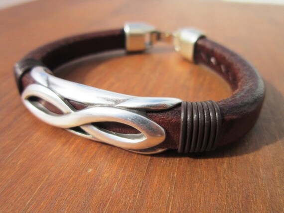 Leather & Silver Mens Bracelet • Matching Couple Bracelets • Custom mens bracelet Gift for him • Best Selling Items jewelry by Kekugi