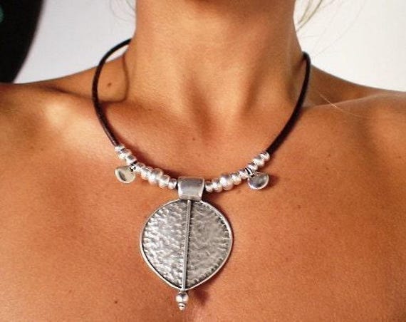 Custom Statement Silver chunky Necklace • Beaded Couples Necklace Pendant Charm • Personalized Jewelry • Best Selling Items Gift for Her