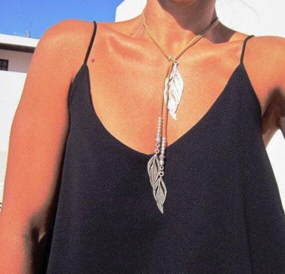 Handmade Couples feather Necklace • Y lariat Necklace for mama • Personalized Bohemian Jewelry Gift for Her • Birthday Gift for mom
