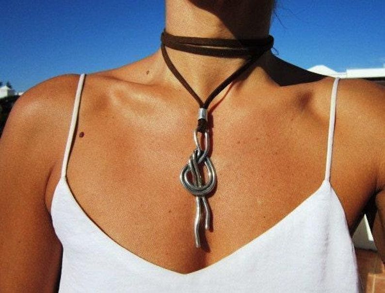 Beaded summer Necklace Silver Charm Host Gift or couples Necklace • Bohemian Handmade Personalized Jewelry • Best selling items Gift for her image 3