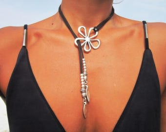 Daisy flower Y lariat Necklace • Boho Couples Necklace gift for Her • Bohemian personalized Handmade Jewelry • Best selling items by Kekugi