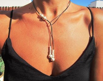 Y lariat Necklace with charm Couples Necklace • Beaded Necklaces for Women • Personalized Jewelry Gifts Best selling items • Gift for Her