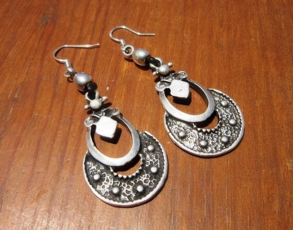 Gift for her hook sterling silver earrings dangle, statement drop beaded earrings. Personalized handmade jewelry, cute boho unique earrings.