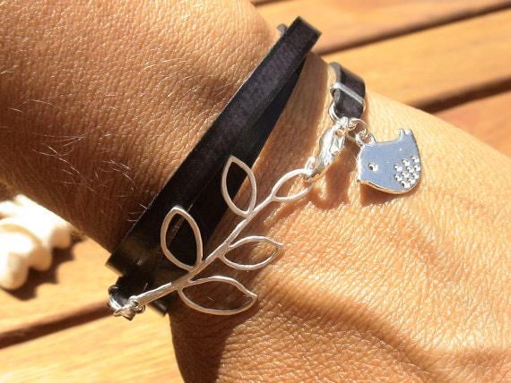 Custom Charm Silver Beaded Bracelet • Bohemian Handmade Jewelry • Personalized Custom jewelry Gift for Her & Birthday Gift by kekugi