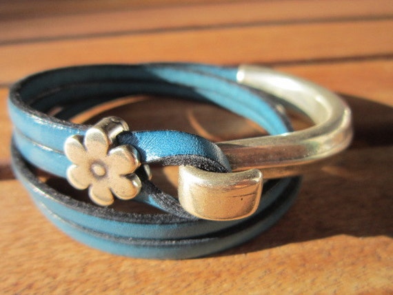 blue bracelet, wrap bracelets, half bracelet, silver bracelet, leather bracelet, beads Bracelets, accessories, charm Bracelet