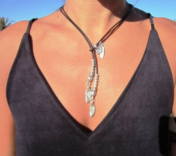 feather necklace, Y necklaces, lariat necklace, long necklaces, silver necklaces, fashion jewelry, ring necklace, silver ring, etsy rings
