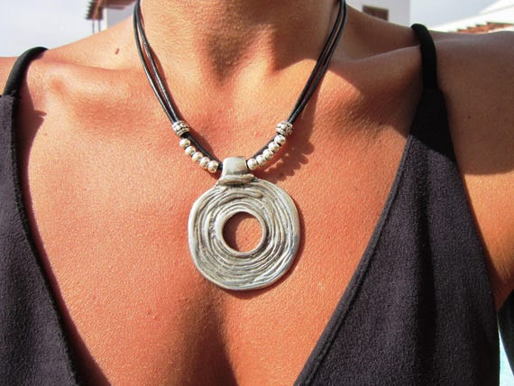 Custom Statement Silver Necklace • Beaded Couples Necklace Pendant Charm • Custom Personalized Jewelry • Best Selling Items Gift for Her