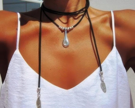 Handmade Leather Choker Necklace Gift for Her • Layered Couples Necklace Jewelry • Personalized Jewelry Best selling items Gift for Host