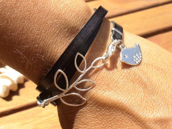 silver bird womens bracelets, popular etsy beaded Bracelets, fashion jewelry, charm bracelets