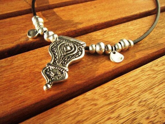 Custom Statement Silver Necklace • Beaded Couples Necklace Pendant Charm • Custom Personalized Jewelry • Best Selling Items Gift for Her