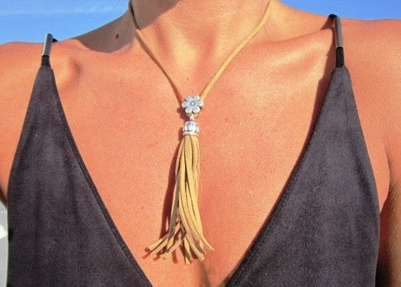 long tassel necklace, boho jewelry