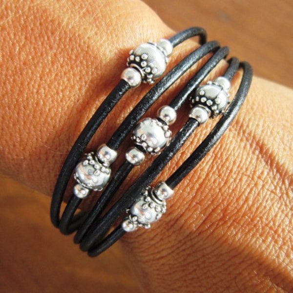 black leather bracelet, costume jewelry, latest jewelry trends, style jewelry, trend setting jewelry, celebrity bracelets, leather bracelet