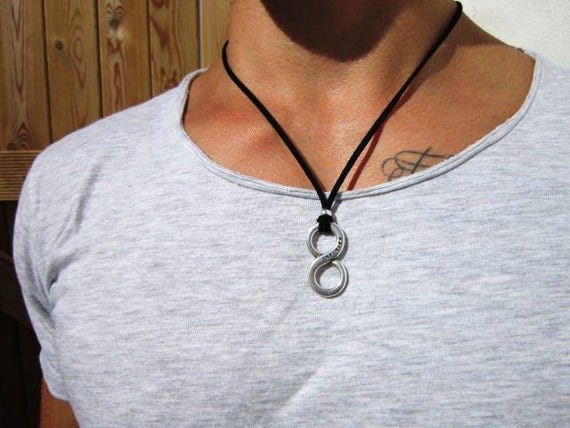 Silver Necklace for Men – Charm Couples Necklace Custom Gift Mens Jewelry Gifts for Men Unique Handmade by Kekugi