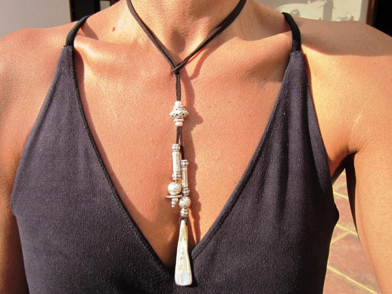 statement necklace lariat, silver beaded necklaces for women