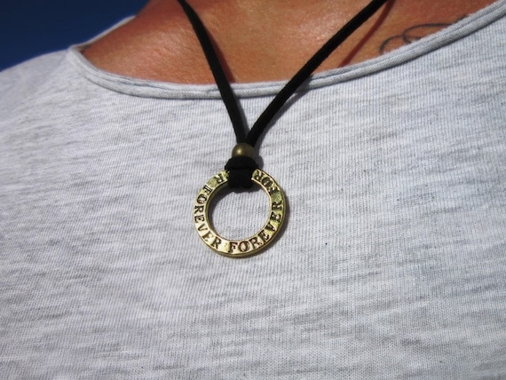 Brass Necklace for Men – Charm Necklace Custom Gift Mens Jewelry Gifts for Men Unique Handmade by Kekugi