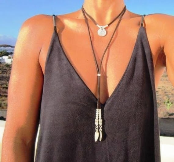 Layered Silver Beaded Necklace with charm • Couples Necklace with Charm • Handmade Personalized Bohemian Jewelry Gift for Her by Kekugi