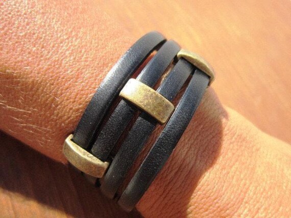 Personalized Leather Beaded Bracelet Gifts for Men • Handmade Mens Jewelry • Birthday Gift or Custom Jewelry Gift for Him by Kekugi