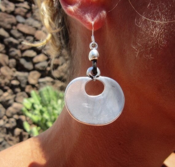 Gift for her hook sterling silver earrings dangle, statement drop beaded earrings. Personalized handmade jewelry, cute boho unique earrings.