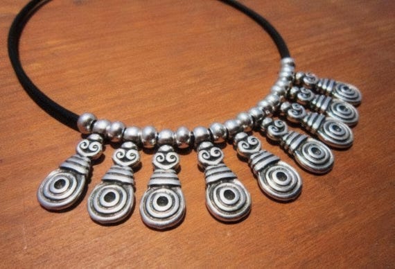 Custom Statement Silver Necklace • Beaded Couples Necklace Pendant Charm • Custom Personalized Jewelry • Best Selling Items Gift for Her