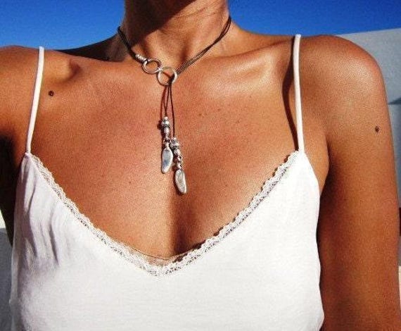 Y lariat Necklace with charm birthday gift for Her Mom or Mama • Personalized Gifts Anniversary Gift • Bohemian Jewelry Best selling items