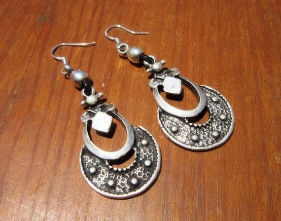 Gift for her hook sterling silver earrings dangle, statement drop beaded earrings. Personalized handmade jewelry, cute boho unique earrings.