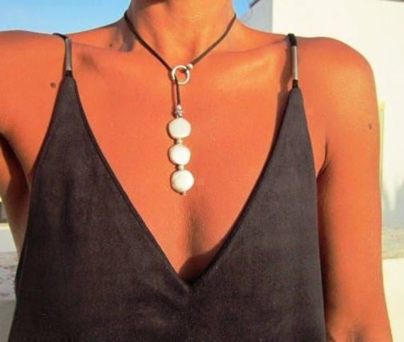 Couples Beaded Y Lariat Necklace Charm • Bohemian Handmade Jewelry Necklaces for Women • Personalized Jewelry Gift for Her • Birthday gift