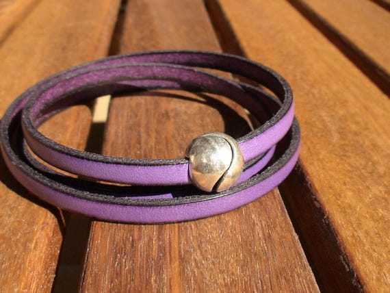Personalized Leather & Silver Beaded Bracelet Gifts • Handmade Bohemian Jewelry • Birthday Gift or Custom Jewelry Gift for Her by Kekugi