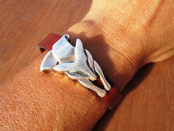 Silver & Leather Custom Bracelet Gift for Her • Personalized Handmade Jewelry Gift • Beaded Charm Bracelet Personalized Gifts for Birthday
