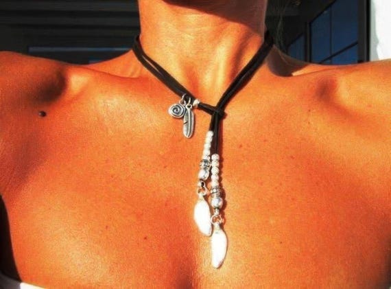 Handmade Couples feather Necklace • Y lariat Necklace Customized • Personalized Bohemian Jewelry Gift for Her • Birthday Gift for mom