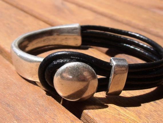 Leather & Silver Bracelets for Women • Matching Couple Bracelets • Custom bracelet Gift for women • Best Selling Items jewelry by Kekugi