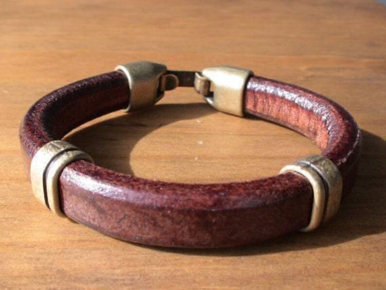 Handgefertigtes Leder Herren Armband • Passende Paar Armbänder • Benutzerdefinierte Herren Armband Geschenk für Ihn • Bestseller Schmuck von Kekugi Bild 4