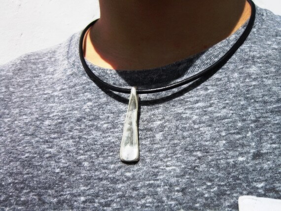 Silver Necklace for Men – Charm Couples Necklace Custom Gift Mens Jewelry Gifts for Men Unique Handmade by Kekugi