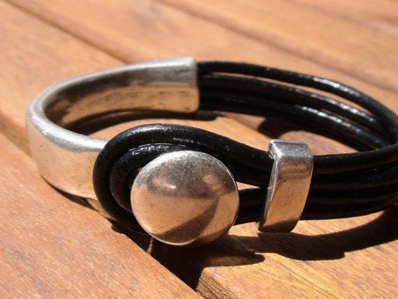 Leather & Silver Bracelets for Women • Matching Couple Bracelets • Custom bracelet Gift for women • Best Selling Items jewelry by Kekugi