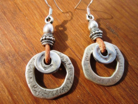 Gift for her hook sterling silver earrings dangle, statement drop beaded earrings. Personalized handmade jewelry, cute boho unique earrings.