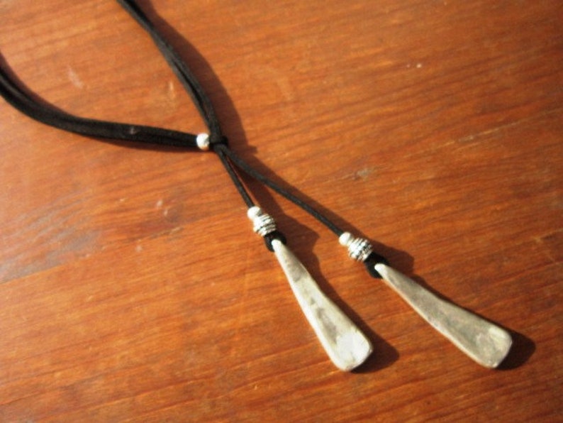Bohemian necklace, y necklace, lariat necklace, leather necklaces for women, pendant necklace, boho necklace, leather necklace image 9