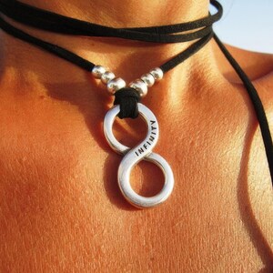 How lucky we are Statement Chunky silver infinity Necklace Handmade Products • Couples necklace • Personalized handmade Jewelry
