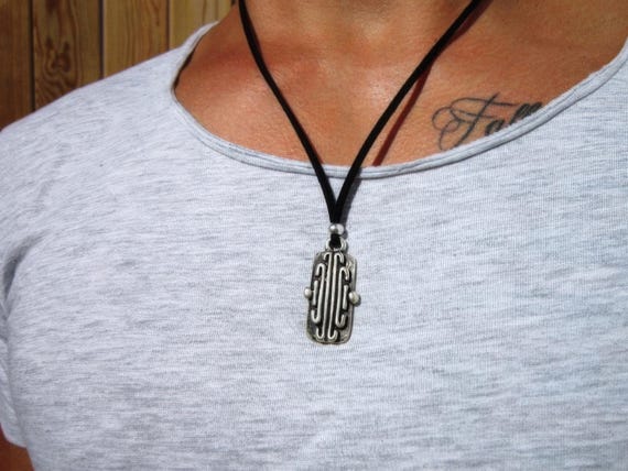 Silver Necklace for Men – Charm Necklace Custom Gift Mens Jewelry Gifts for Men Unique Handmade by Kekugi