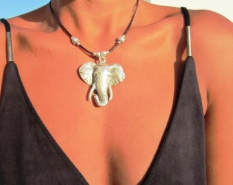 Silver Beaded Pendant Elephant Necklace • Bohemian Personalized Handmade Jewelry • Best selling items Gift for Her Couples Necklace