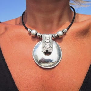 Custom Statement Silver Necklace • Beaded Couples Necklace Pendant Charm • Custom Personalized Jewelry • Best Selling Items Gift for Her