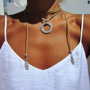 wrap necklace, minimal necklace, Boho bohemian jewelry, hippy gypsy necklaces image 4