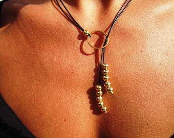 Handmade Couples Heart mama Necklace • Y lariat Necklace simple gold necklace • Gift for Her • Birthday Gift for mom or Mama