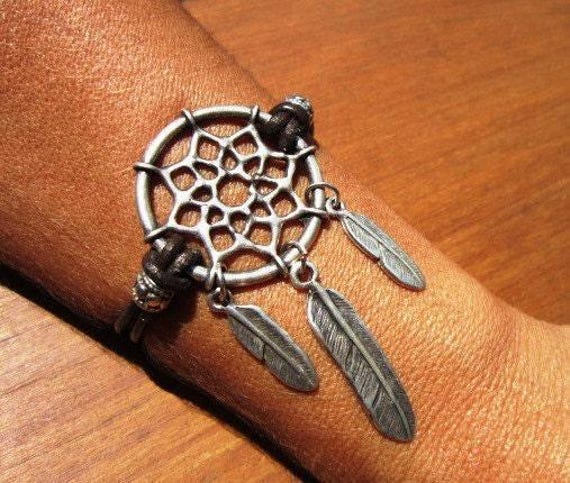 Bohemian Leather and Silver Beaded Bracelet Jewelry • Handmade Personalized Jewelry Gifts • Custom Bracelet Gift for Her by Kekugi