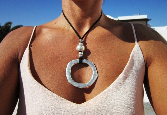 eternity necklace, long necklaces, bohemian necklace, silver necklaces, fashion jewelry, ring necklace, silver ring, etsy rings