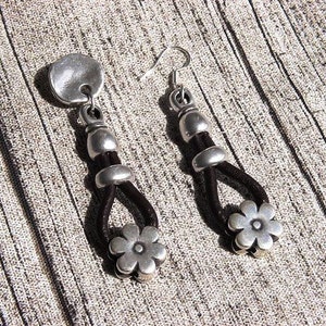 flower earrings, Earrings for women fashion jewelry, silver jewelry, sterling silver earrings, silver earrings, drop earrings, womens gifts image 3