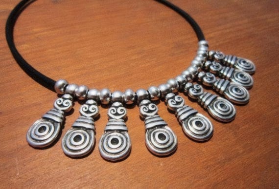 Custom Statement Silver Necklace • Beaded Couples Necklace Pendant Charm • Custom Personalized Jewelry • Best Selling Items Gift for Her