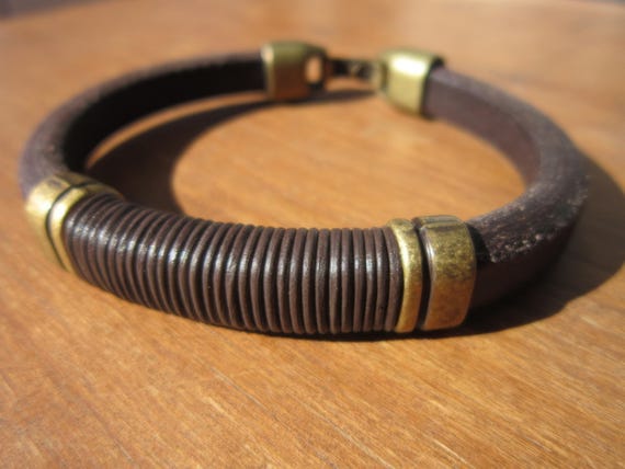 Personalized Leather Beaded Bracelet Gifts for Men • Handmade Mens Jewelry • Birthday Gift or Custom Jewelry Gift for Him by Kekugi