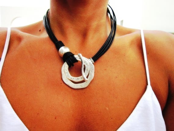 Custom Statement Silver Necklace • Beaded Couples Necklace Pendant Charm • Custom Personalized Jewelry • Best Selling Items Gift for Her