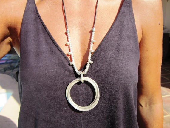 Handmade jewelry Ring Necklace Gift for Her • Bohemian Best Selling Items Silver Necklaces for Women • Personalized Jewelry Gift for Her