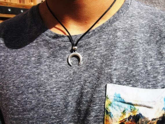 Mens Necklace Leather Pendant Necklace – Handmade Jewelry Gift for Him Personalized Jewelry by Kekugi